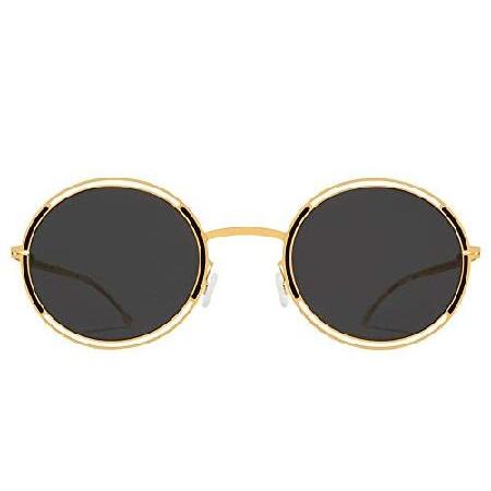 【最安値挑戦中】 Mykita GISELLE Gold Jet Black/Brillant Dark Grey Solid 21/21/0 unisex Sunglasses並行輸入品 【UOI1002492380】(36520円)