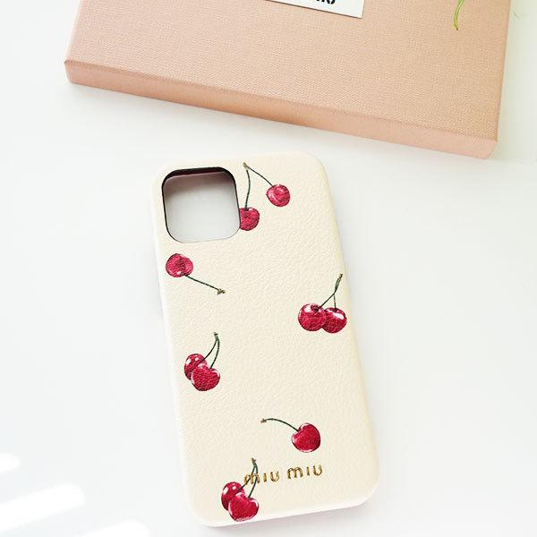 新品】MIUMIU iPhone12 miniケース（チェリー）-