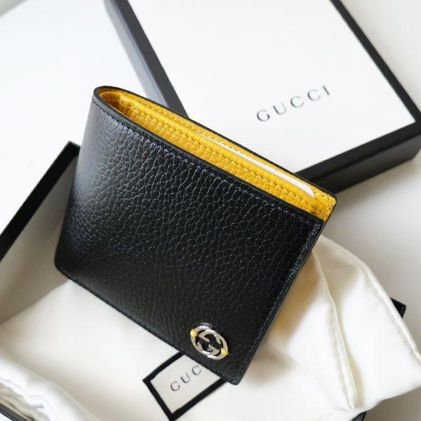【公式】 GUCCI グッチ　大人気バイカラーメンズ レザー折りたたみ財布 610466 CA02N　男性 送料無料ギフト包装 【PET6476935143】(23595円)