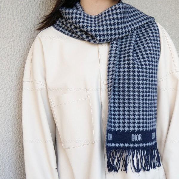 訳ありセール 格安) ✳︎美品✳︎dior:千鳥柄ストール マフラー