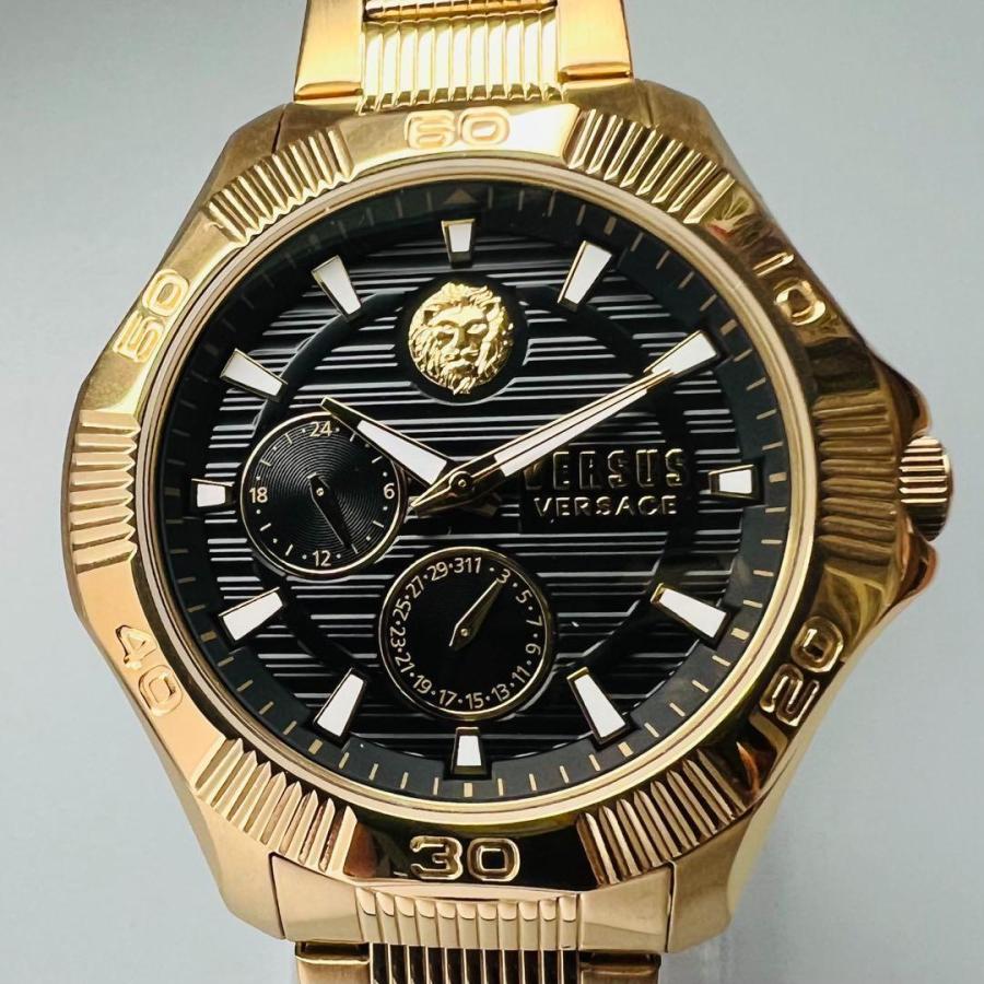 ヴェルサス ヴェルサーチ 新品 メンズ 腕時計 ブラック ケース付属 クォーツ 46mm プレゼント ウォッチ クロノグラフ 黒 金 高級ブランド｜world-deal｜02