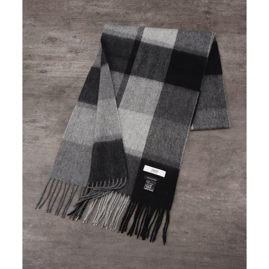 Takeo Kikuchi タケオキクチ ピュアカシミヤ ブロックチェック マフラー World Online Store 株 ワールド 通販 Paypayモール