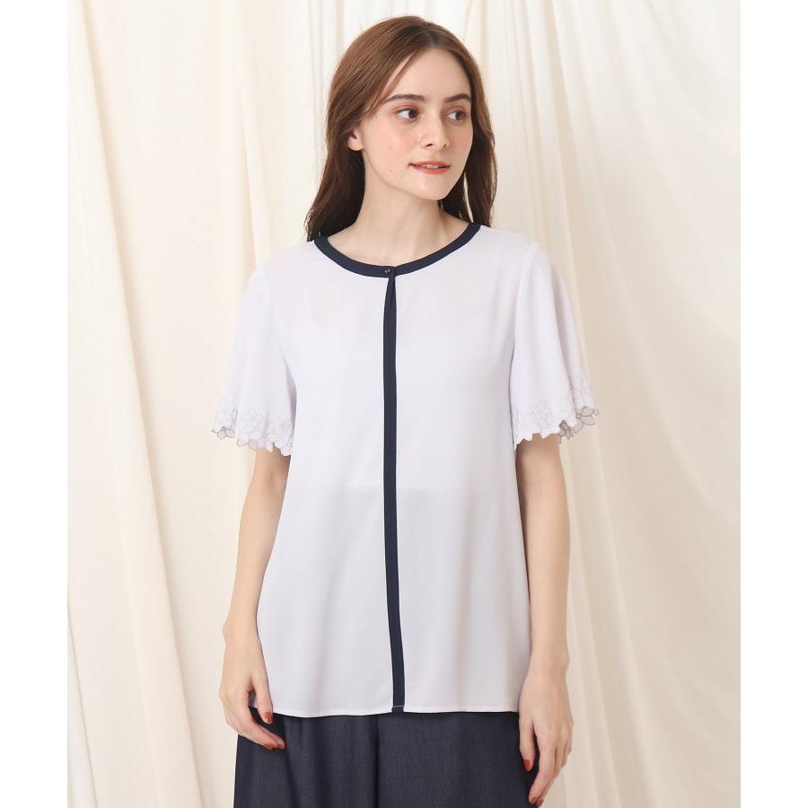 Couture Brooch クチュールブローチ 袖刺繍バイカラーブラウス World Online Store 株 ワールド 通販 Paypayモール