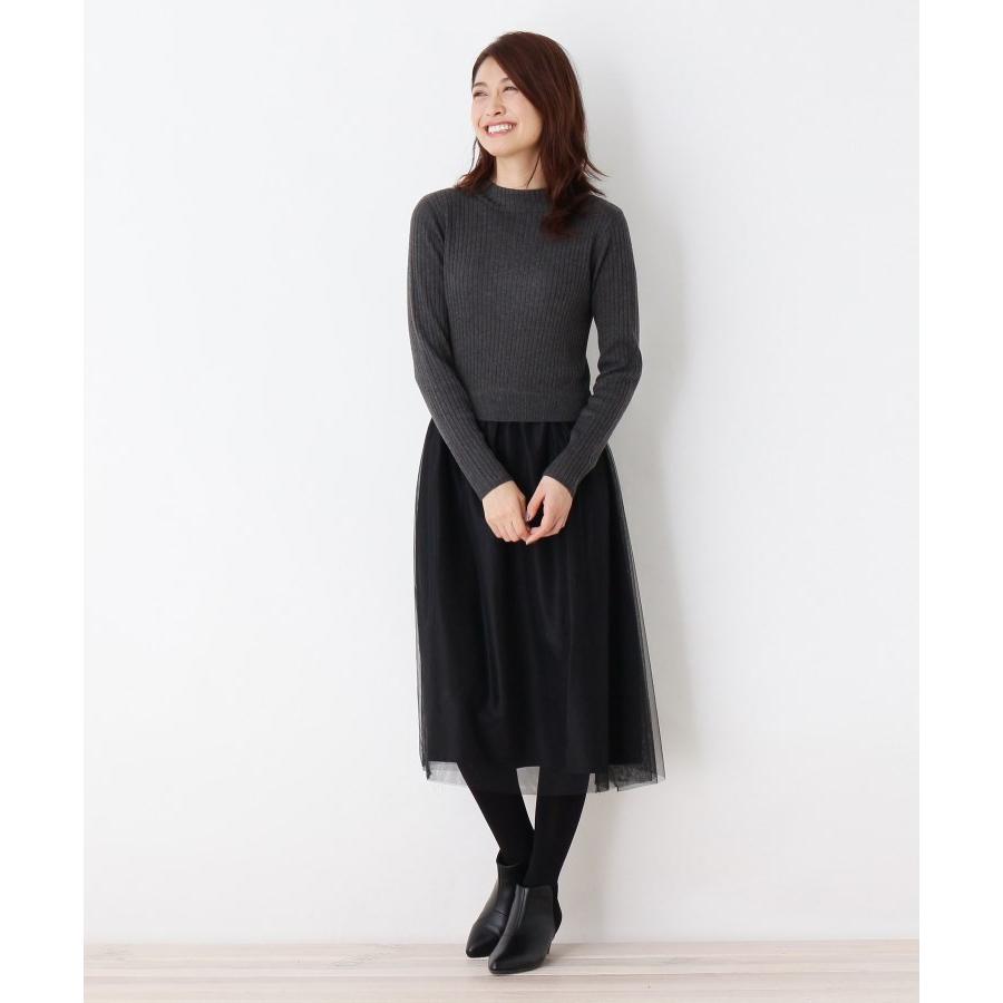 Opaque Clip オペークドットクリップ 洗える 42 Ll Web限定サイズ ニット チュールドッキングワンピース World Online Store 株 ワールド 通販 Paypayモール