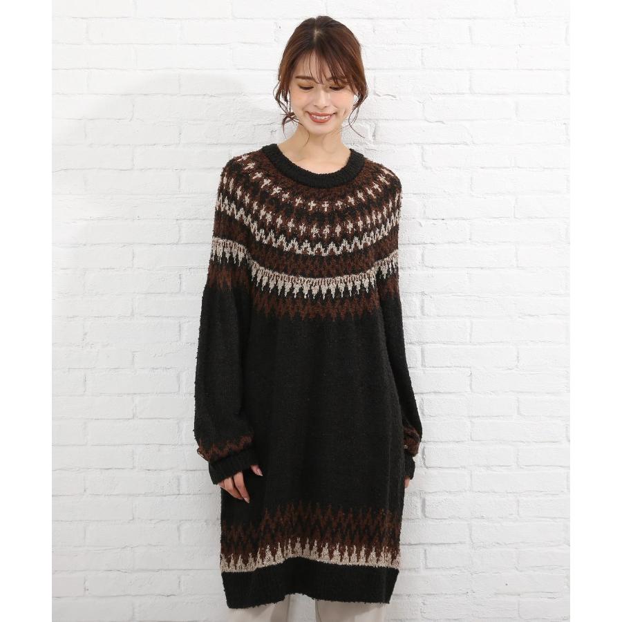 Shoo La Rue シューラルー ノルディック柄ニットワンピース World Online Store 株 ワールド 通販 Paypayモール