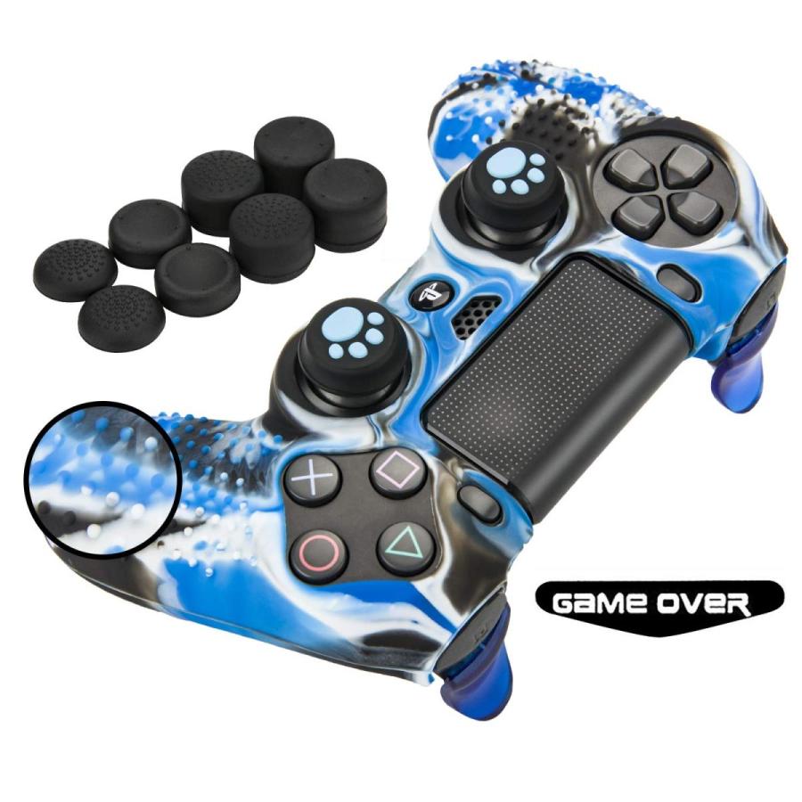 Ps4 コントローラー カバー グリップ 滑り止め シリコン ケース ブルースキンx 1 Fps Pro親指グリップx 10 トリガーボタンx 2 迷彩ブルー Yahoo0623 0anon Qa ワールドグッズストア 通販 Yahoo ショッピング