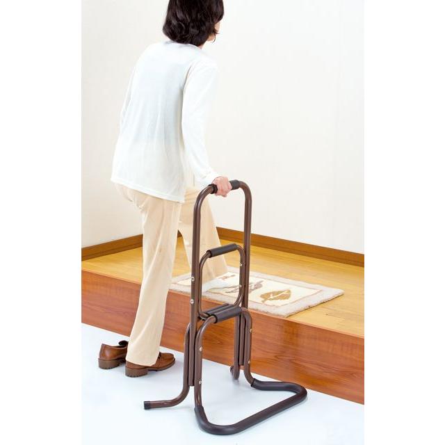 H.W アルミ製 らくらく立ち上がり手すり 1個 つかまり立ち 介護用品