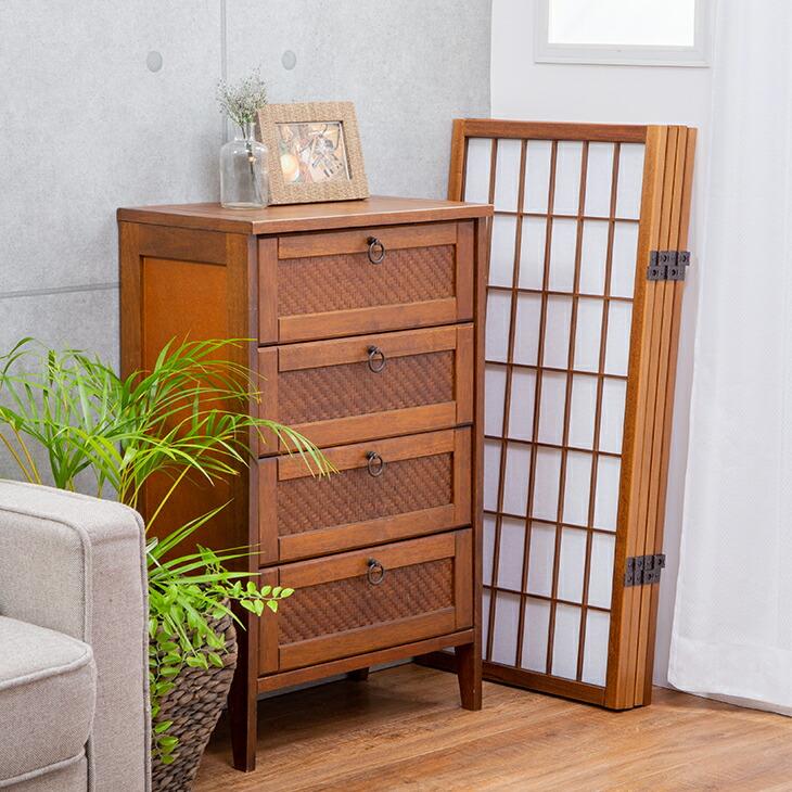 匠木工 障子スクリーン ロータイプ4連 和風衝立 折りたたみ衝立