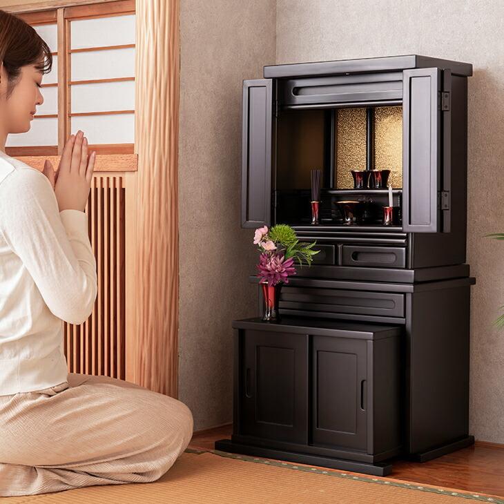 仏壇台 56cm幅 匠木工 木製 仏壇下台 仏壇チェスト 下台 スライド棚