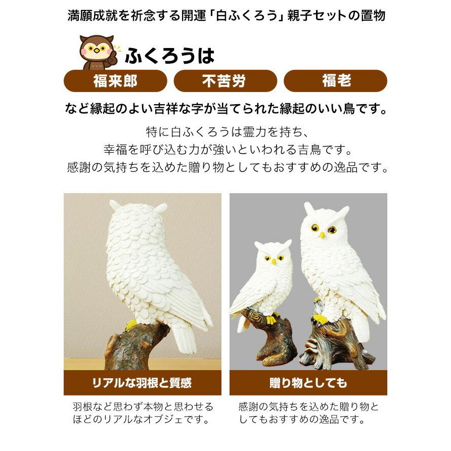 New吉鳥の白ふくろう親子セット シロフクロウ 白フクロウの置物 白フクロウ 白ふくろう オブジェ 玄関 動物 ファミリー ライフ 通販 Yahoo ショッピング