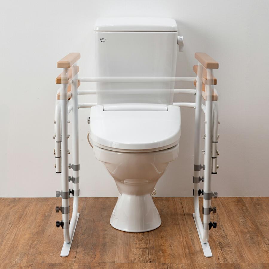 トイレ手すり 立ち上がり 補助 置き型 工事不要 トイレ用アーム 5段階