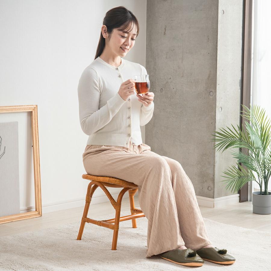 軽量ラタン スクエア スツール 手作り 椅子 軽い 天然籐スクエアスツール ラタン スツール 椅子 チェア イス ラタン 籐