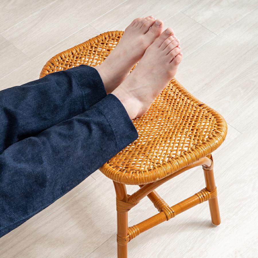 天然籐スクエアスツール ラタン スツール 椅子 チェア イス 籐 天然籐