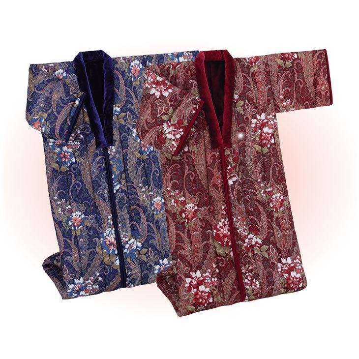 遠赤綿入りボア暖かかいまき布団 足ポケット付き 2色組 かいまき布団