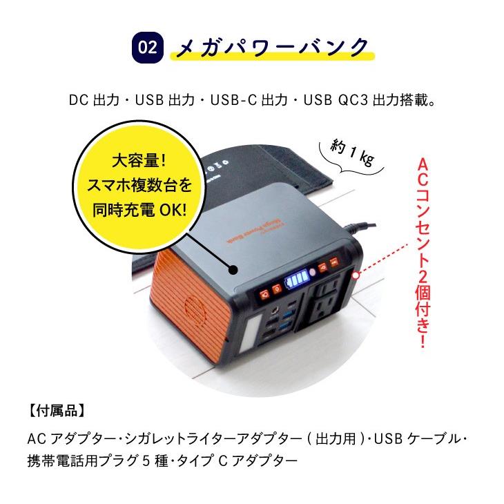 ソーラーパネル＆メガパワーバンク 太陽光 太陽光発電 蓄電池 ソーラー