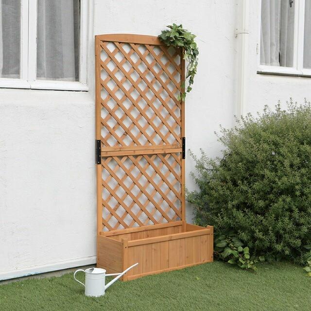 ラティス付プランターボックス フェンス 目隠し 木製 高さ148cm