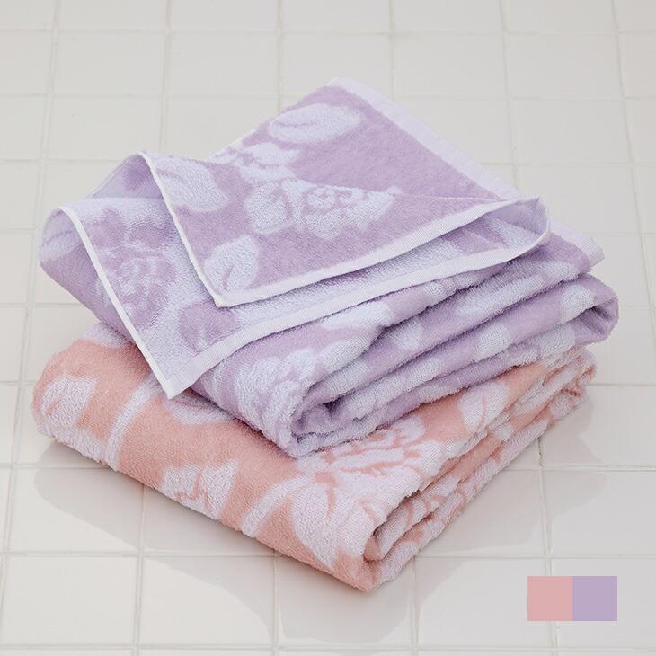 今治産ローズ柄バスタオル2枚組 今治産バスタオル 今治産タオル 日本製