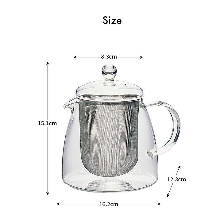 ハリオ耐熱どっしりポット カゴ網付き 700ml 耐熱ガラス ハリオ