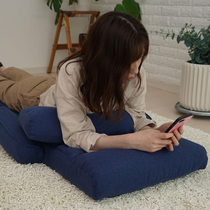 多機能肘掛け付き座椅子 LIFELEX フラットになるひじ付座椅子 グレー: 家具・インテリア・収納