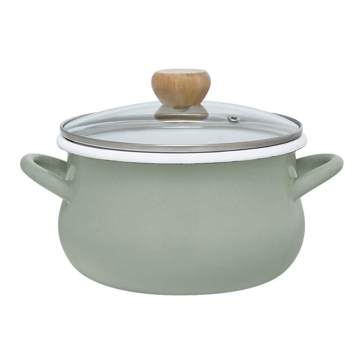 Marie Cook ホーロー鍋 中型 ストライプ ストクックIH対応ホーロークッキングポット20cm ホーロー鍋 20cm 両手