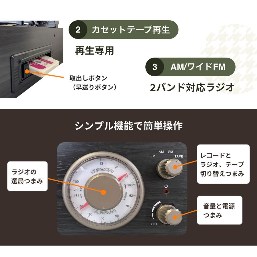 昭和レトロ簡単コンパクトプレーヤー アナログプレーヤー カセット