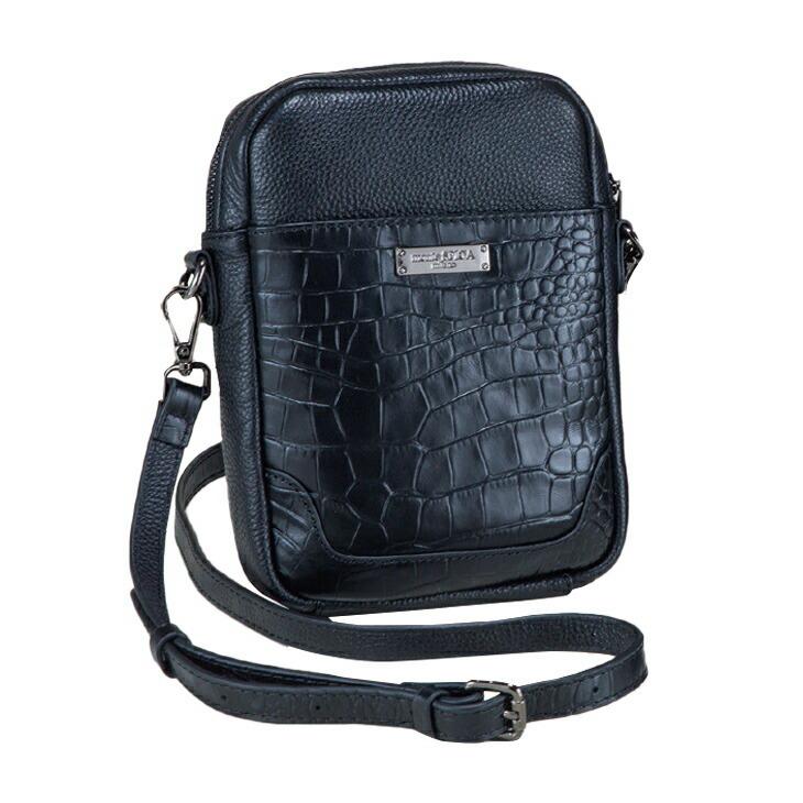 クロコ型押し総本革ショルダーバッグ 小 ショルダー 本革 ショルダー