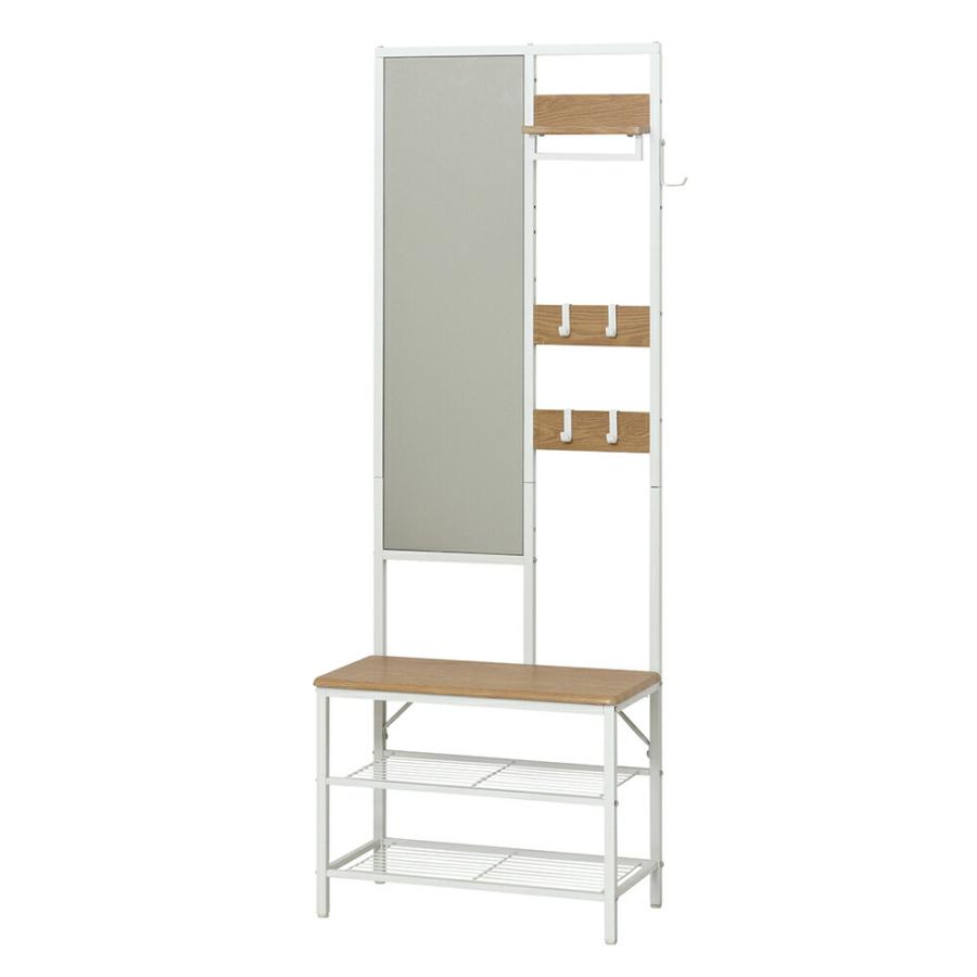 多機能　ハンガーラック　ミラー付　ハンガー　小物ラック 多機能ハンガーラック ミラー付き ミラー付きハンガーラック ハンガー