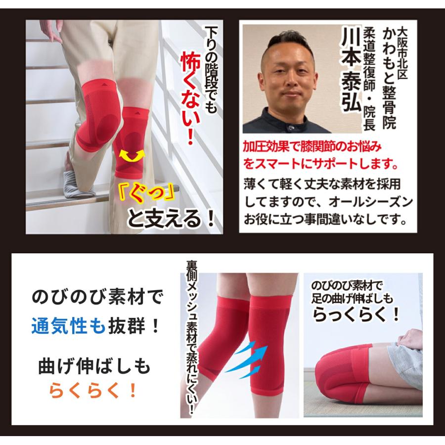 赤ひざサポーター2枚組 同サイズ 膝用サポーター ひざ サポーター 膝