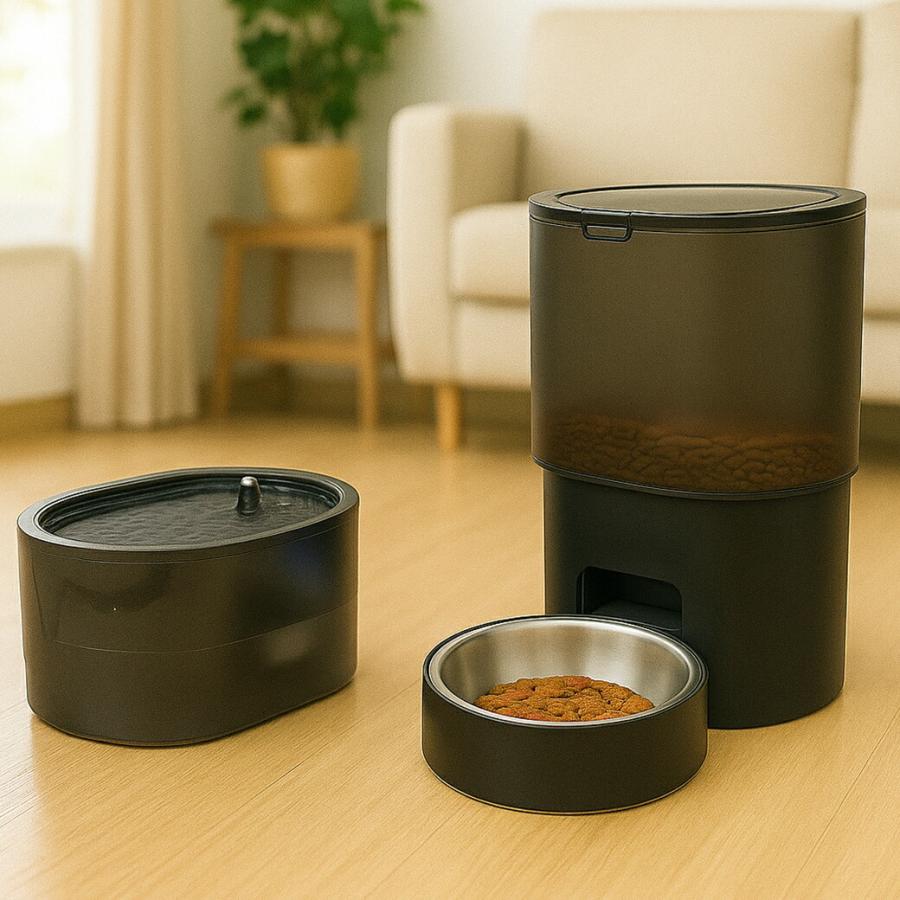 自動えさやり器&Wi-Fi給水器2点セット 自動給餌 自動餌やり器 自動餌