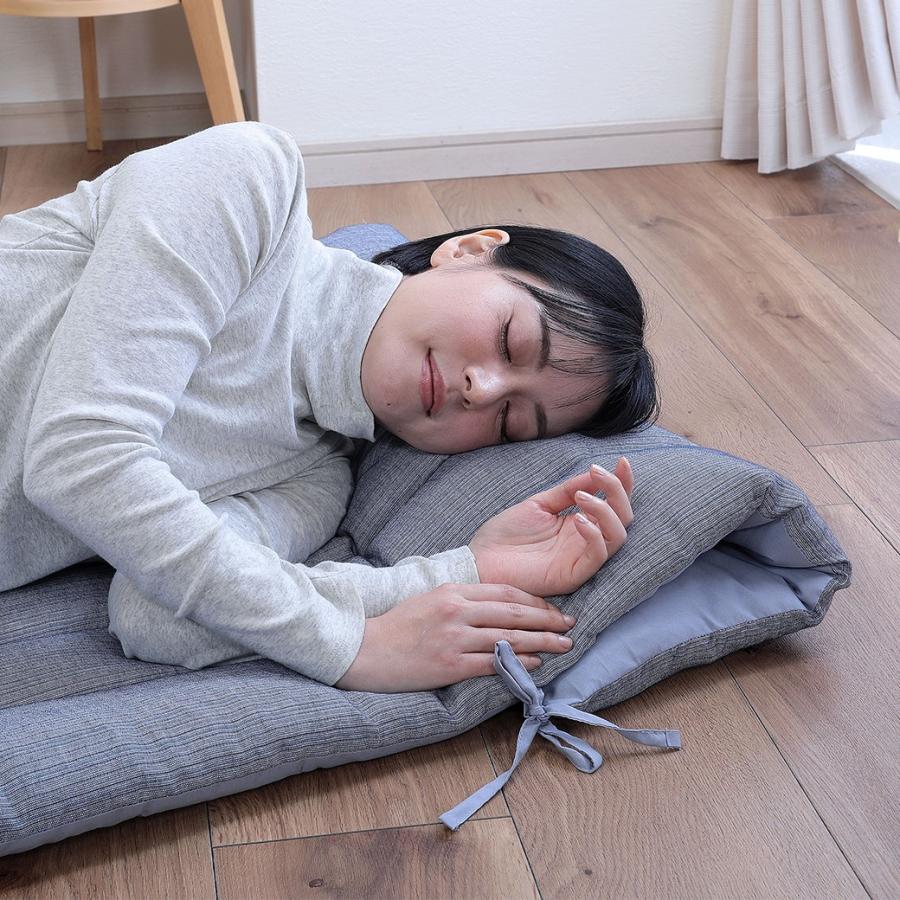 先染め綿しじらごろ寝長座布団 長座布団 180 昼寝用マット 昼寝マット