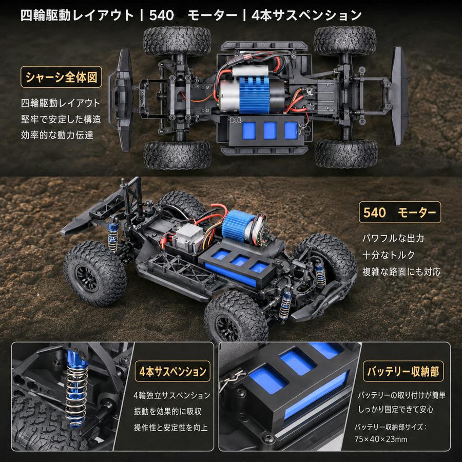 オフロード ラジコン 1/10スケール 防水 : WORLD TOYS - 通販 - Yahoo