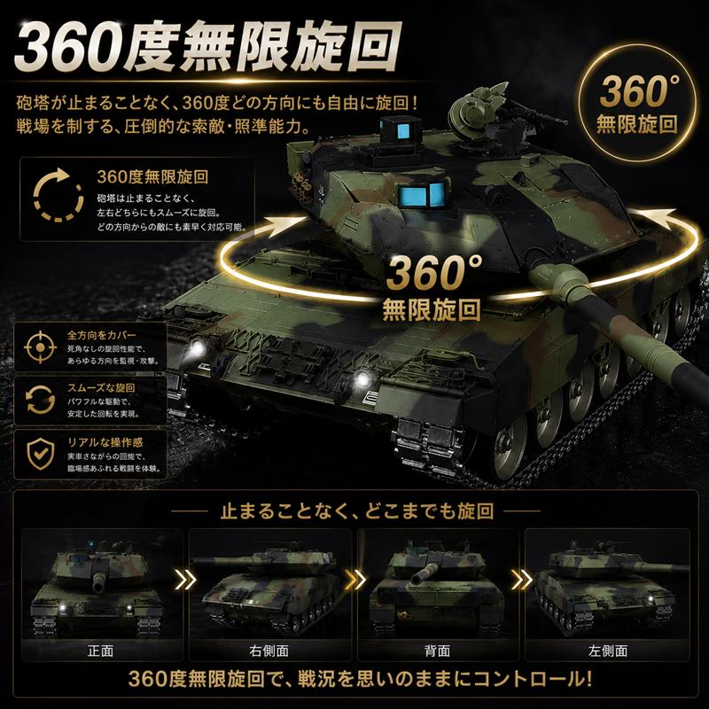 戦車ラジコン レオパルド2A6 1/16スケール 最上級グレード 7.0 Ver