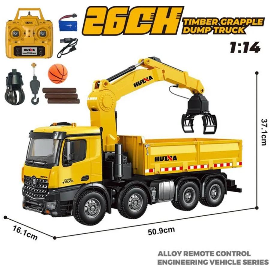 ラジコン クレーンアーム付きダンプトラック 1/14スケール HUINA 1538