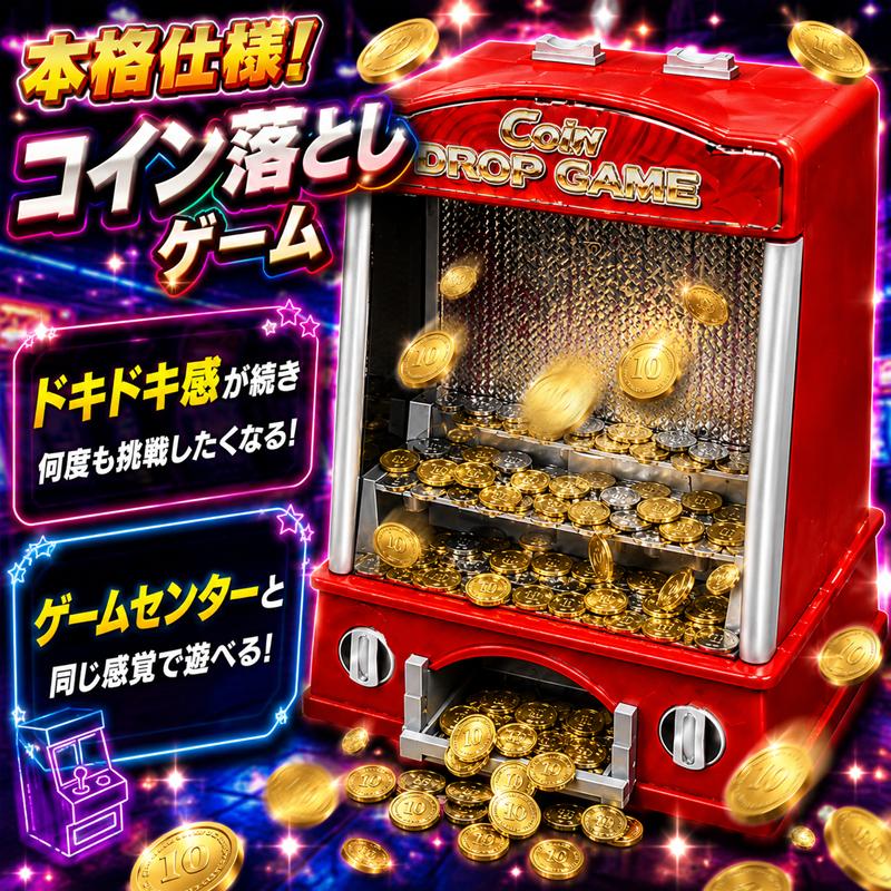 ゲーム 落とし 家庭用 メダルゲーム プッシャー 光と音 コインゲーム コイン落とし 家庭用 メダルゲーム コインプッシャー 光
