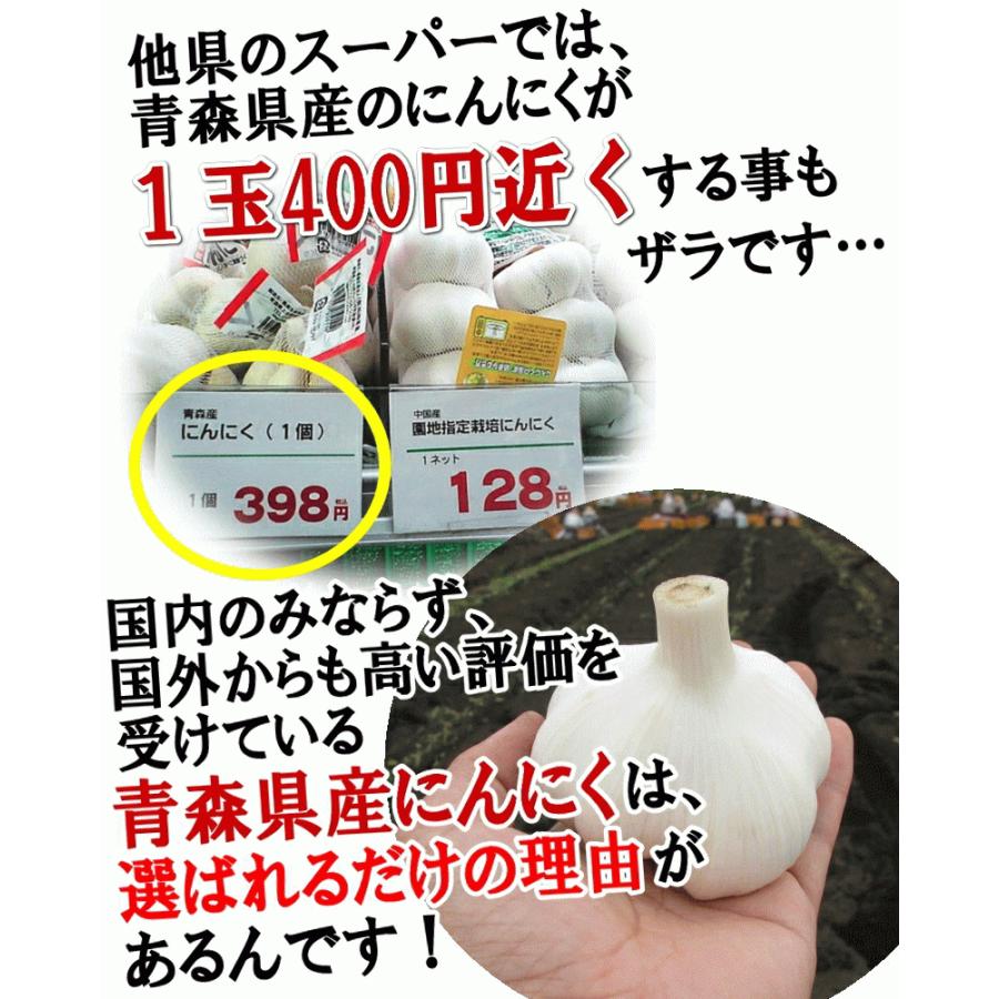 にんにく 青森 1kg Lサイズ厳選 B品 根あり 5kg以上送料無料 国産