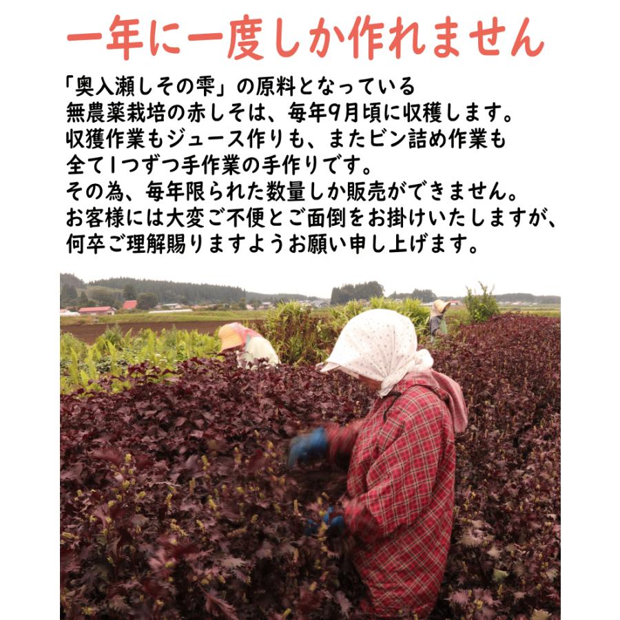 しそジュース 赤紫蘇 無農薬栽培 1本 1リットル シソジュース 紫蘇