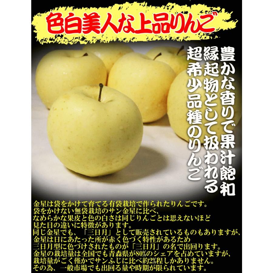クーポン3%引き！青森 りんご 3kg箱 金星 有袋 家庭用/訳あり クール便
