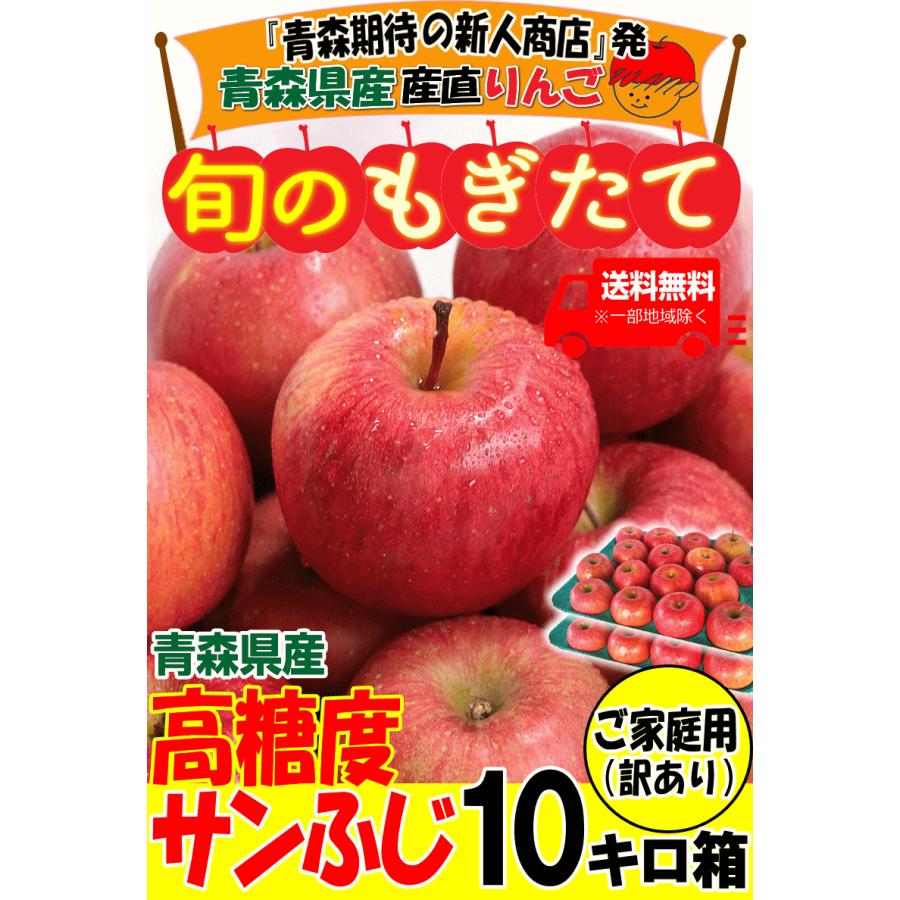 年末セール 青森 りんご 10kg箱 訳あり/家庭用 サンふじ 送料無料 10