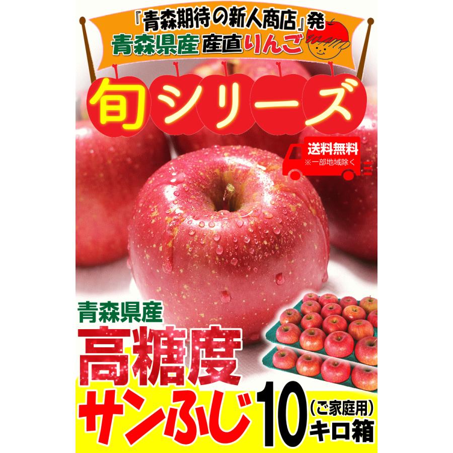 りんご 10kg箱 家庭用 青森 リンゴ 10キロ 高糖度 サンふじ 送料無料