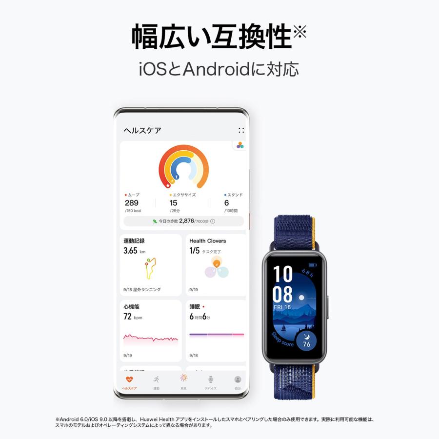 HUAWEI 新作 スマートウォッチ Band 9 ピンク 睡眠管理 健康管理 薄型軽量 14日ロングバッテリー 急速充電 フィットネス管理 LINE通知 クイック返信 防水｜world-wide-watch｜10