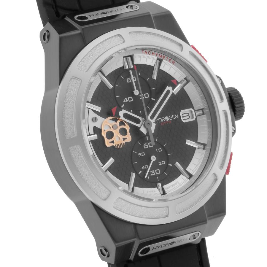 メンズ 腕時計 HYDROGEN ハイドロゲン OTTO CHRONO SKULL クォーツ ブラック HW514409 ブランド 新生活
