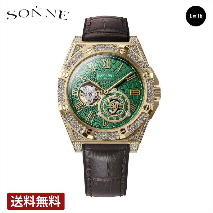 SONNE 【公式ストア】 ゾンネ メンズ 腕時計 グリーン 自動巻 S034 