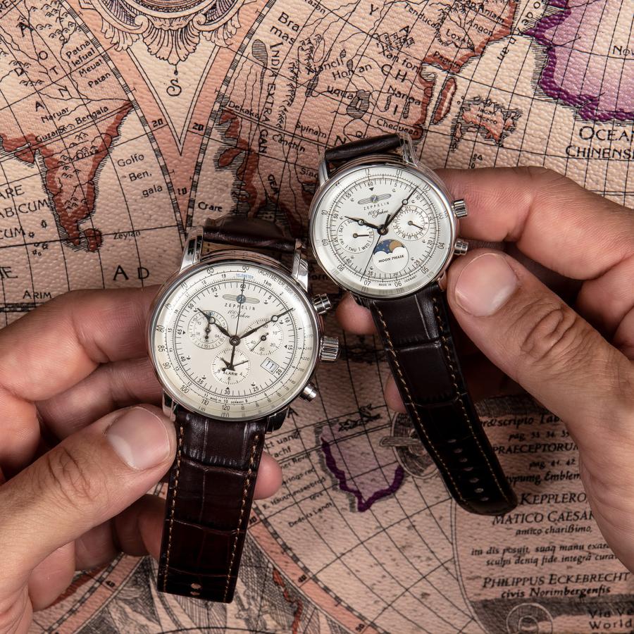 【ブランド直営店】[レビュー特典あり]腕時計 ZEPPELIN ツェッペリン 100 YEARS ZEPPELIN 36mm MOON PHASE クォーツ シルバー 7635-1 爆買の画像