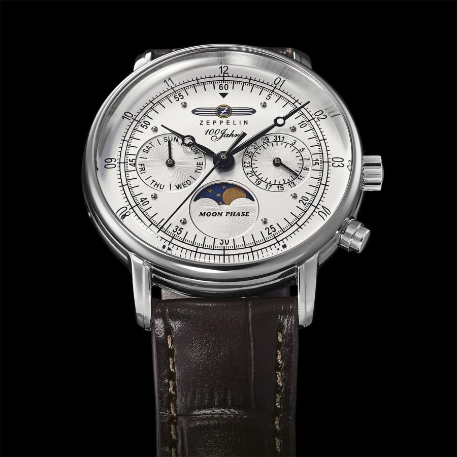 【ブランド直営店】[レビュー特典あり]腕時計 ZEPPELIN ツェッペリン 100 YEARS ZEPPELIN 36mm MOON PHASE クォーツ シルバー 7635-1 爆買の画像