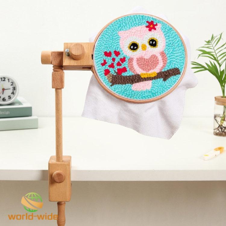 木製 刺繍枠スタンド 刺繍ホルダー フレームのみ 高さ調節可能 クロス