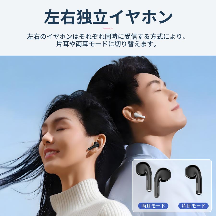ワイヤレスイヤホン イヤホン 高音質HiFi Bluetooth5.3 ノイズキャンセリング マイク ipx7防水 自動ペア iPhone Android対応 日本語説明書 母の日｜world2100｜07