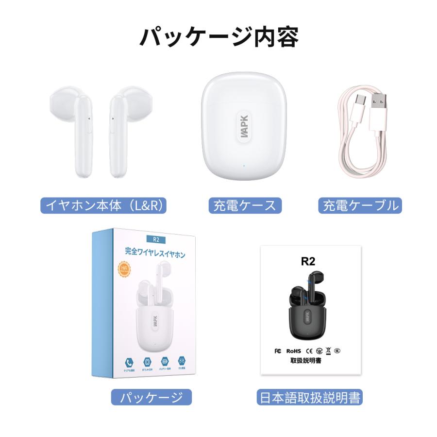 WAPIK ワイヤレスイヤホン iPhone Android対応 Bluetooth5.4 WAPIK ワイヤレスイヤホン iPhone Android対応 Bluetooth5.4