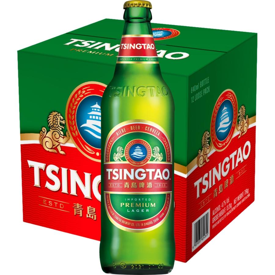 TSINGTAO 青島 チンタオ ビール 640ml 12本 大瓶 中国 ラガー 正規輸入