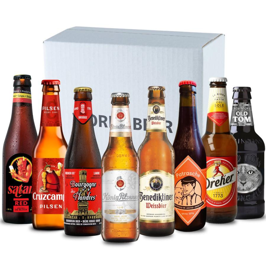 世界のビールBOX ( ヨーロッパ 編 ) 8本 飲み比べ ビール 330ml 瓶 サタン クルス ブルゴーニュ ケーニッヒ ベネ ネロ ドレハー トム ギフト 贈り物 お中元