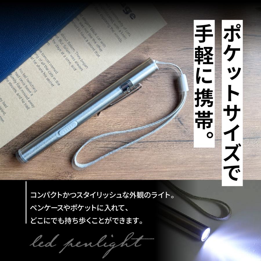 ペンライト led 強力 小型 usb充電 細い ペン型ライト 懐中電灯 USB